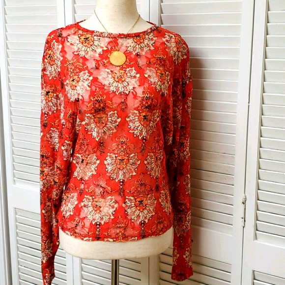 Zara Tops - HP🎉 NWT Zara Semi- Sheer Floral lace top Size S